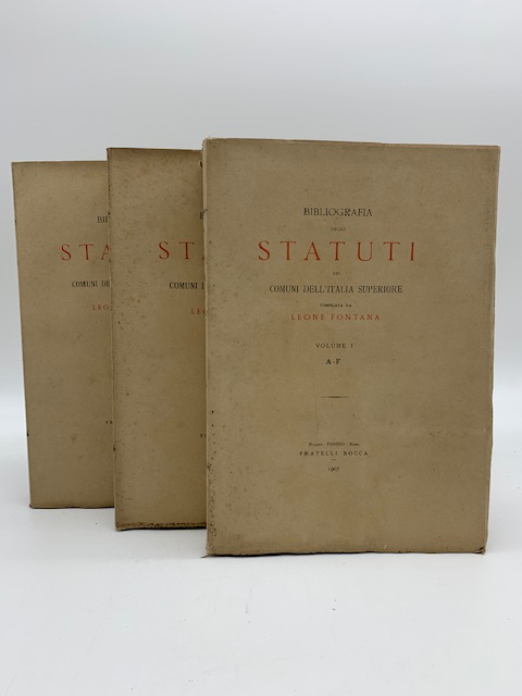 Bibliografia degli Statuti dei Comuni dell'Italia superiore. Volumi I, II, III